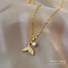 Mermaid Pearl Temperament Micro-Diamond Necklace Women'S Exquisite Wind Collarbone Chain With Jewelry