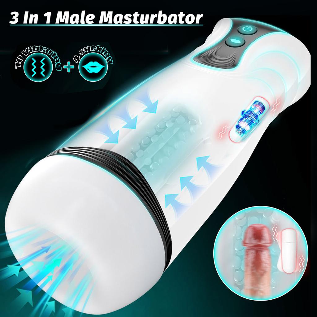 Sex Toy for Men Masturbation Cup Masturbator Male Automatic Thrust Sucking Heated Vaginal Telescopic Vibrator Blowjob Machine