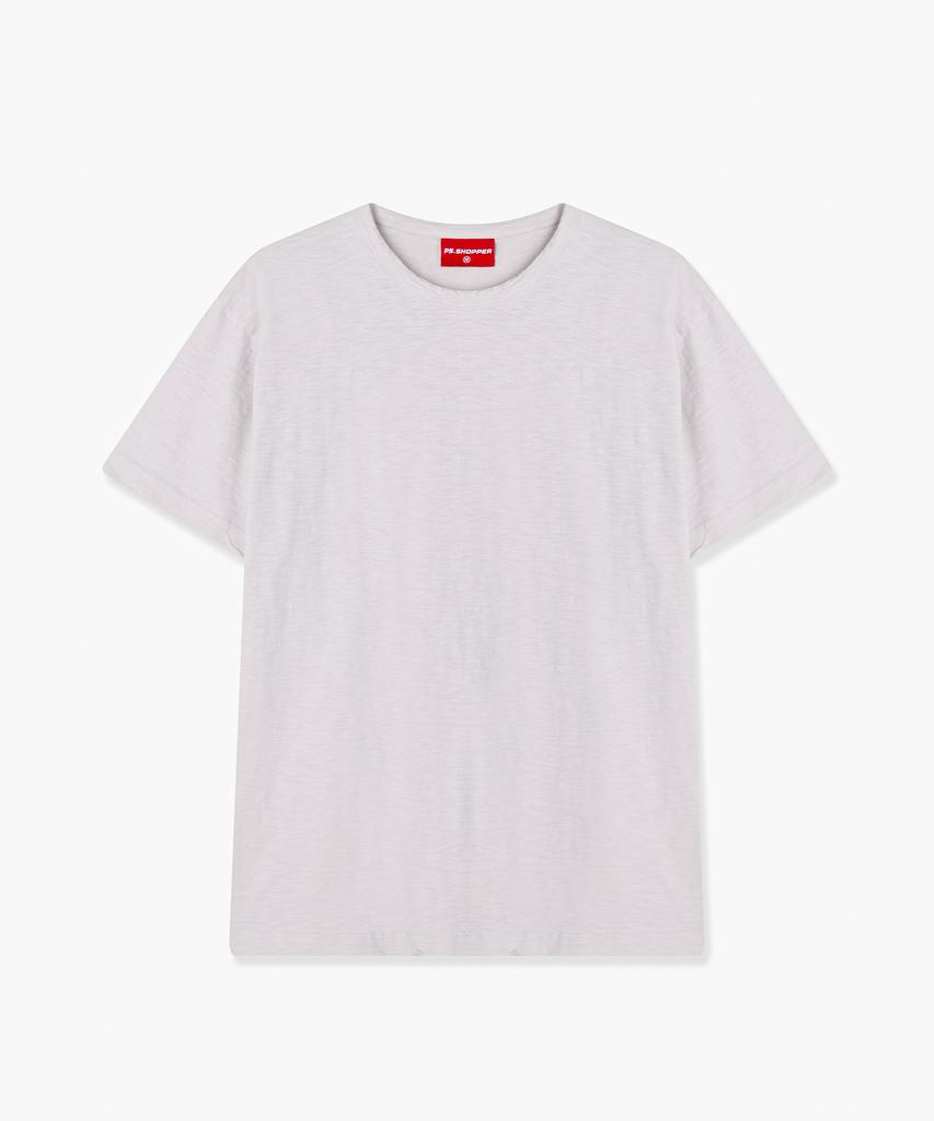 PSSHOPPER Semi-Crop Slub Vintage Short Sleeve T-Shirt [Cocoa]