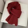 Корейская версия Однотонный Универсальный Осень и Зима Новый Шерстяной Парный Студенческий Маленький Шарф Милый Вязаный Теплый Шарф