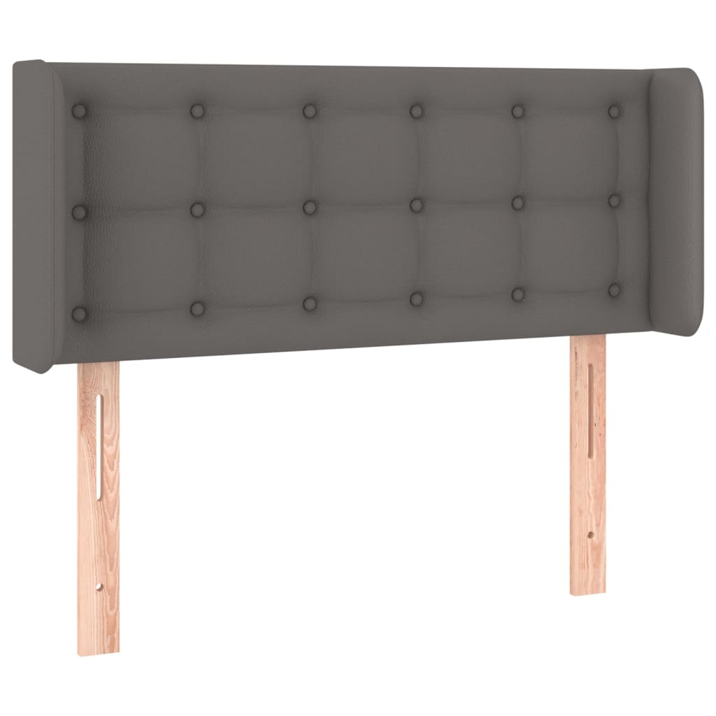 Headboard with Ears Gray 103 x 16 x 78 88 cm Faux Leather
