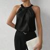Женская атласная рубашка Haute Couture, летняя блузка