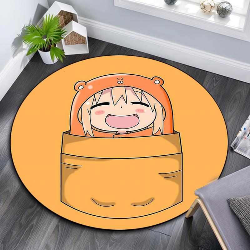Himouto! Umaru‑chan2 Round Area Rug,Carpet Rug for Living Room Bedroom Sofa Playroom Decor,Non-slip Floor Mat