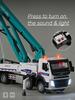1/50 Volvo Concrete Pump Truck Toy Car Diecast Meatl Vehicle Model Pull Back Sound & Light Miniature Collection Gift For Boy Kid