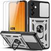 Protective Case - BOOLING - for Samsung Galaxy A26 5G - Silver - Shockproof - 2 Tempered Glasses