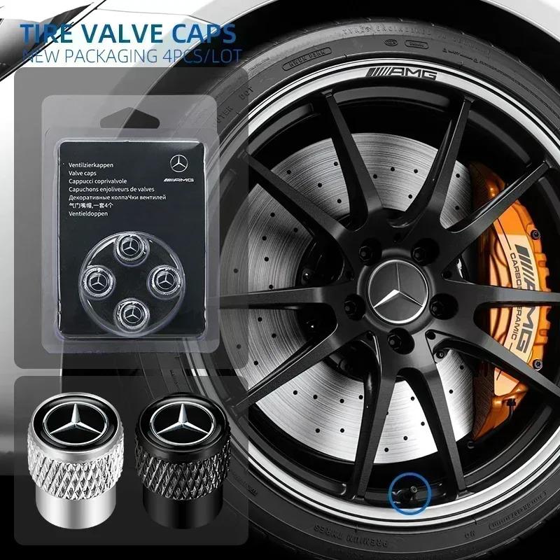 CSE1 3D new Car Wheel Tire Valve Caps Protection Cover For Mercedes benz A C E S Class AMG CLA CLS W212 GLC CLK W205 Auto Accessories