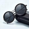 Polarized Fishing Sunglasses ND2-400 Adjustable Dimming Vintage Punk Sunglasses with Round Lens Fishing Glasses Unisex with Case