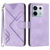 For Xiaomi Poco X6 5G/Xiaomi Redmi Note 13 Pro 5G Wallet Case Line Imprinted PU Leather Phone Cover with Strap
