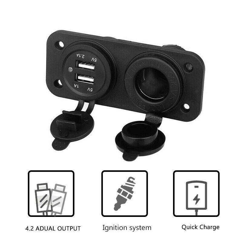 12 В 24 В кемпер фургон караван двойной USB-разъем адаптер зарядное устройство прикуриватель Великобритания