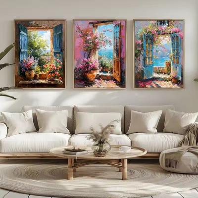 Абстрактные красочные граффити городской пейзаж холст картины современное искусство вид на море эстетические постеры принты декор гостиной