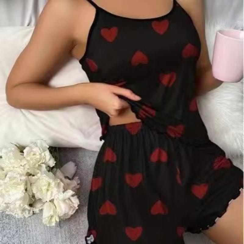 Summer Women's Pajama Two-piece Set, Sexy and Casual Halter Top and Shorts, Home Wear Set