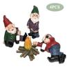 4PCS Fairy Garden Gnomes Accessories My Little Friend Drunk Gnome Dwarfs Statue