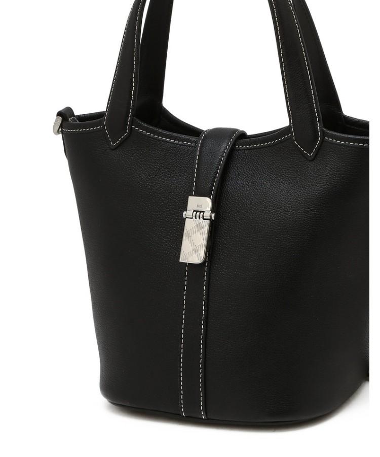 Daks Womens Accessories Black Cowhide Check Decorative Point Tote Bag S_Dcba6E154Bk