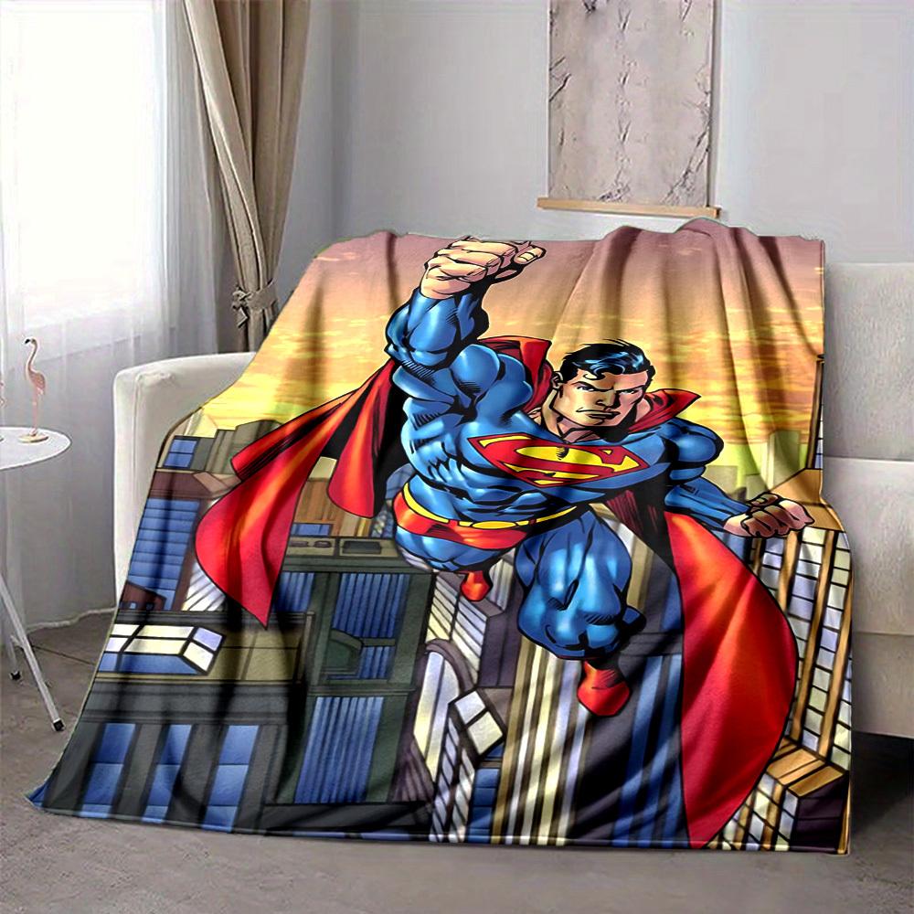 1 шт. Фланелевое одеяло Супермен Мягкое, Теплое и Уютное для Дивана, Кровати, Офиса и Путешествий Универсальный Подарок на Любой Сезон, Рождественский подарок