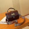 Genuine Leather Women's Small Square Bag 2025 Summer New Cowhide Handbag Shoulder Crossbody Underarm Bag