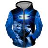 Spring Autumn Men's Zipper Hoodie Sweatshirts 3D Animal Lion Beast Printing Hooded Pullover Fashion Jacket Casual Sportswear