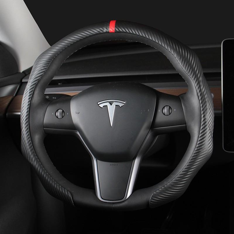 Universal Carbon Fiber Steering Wheel Cover 38cm Diameter All Season Durable Sport Style Car Interior