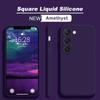 Чехол S23 S22 Ultra Plus, квадратный жидкий силиконовый чехол для телефона Samsung Galaxy S23 S22 Ultra Plus S23Plus S23Ultra, мягкая задняя крышка