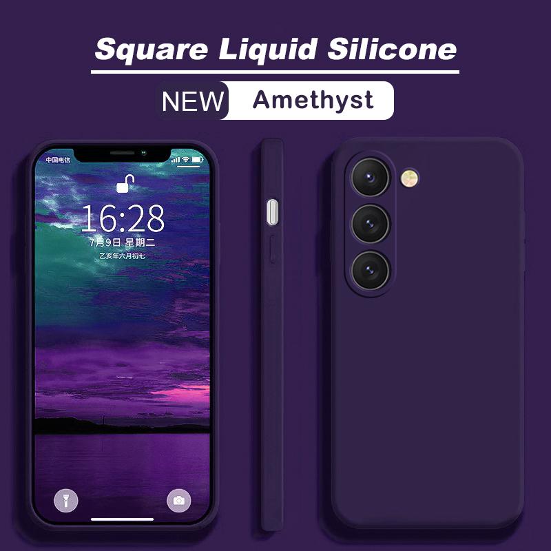 Чехол S23 S22 Ultra Plus, квадратный жидкий силиконовый чехол для телефона Samsung Galaxy S23 S22 Ultra Plus S23Plus S23Ultra, мягкая задняя крышка
