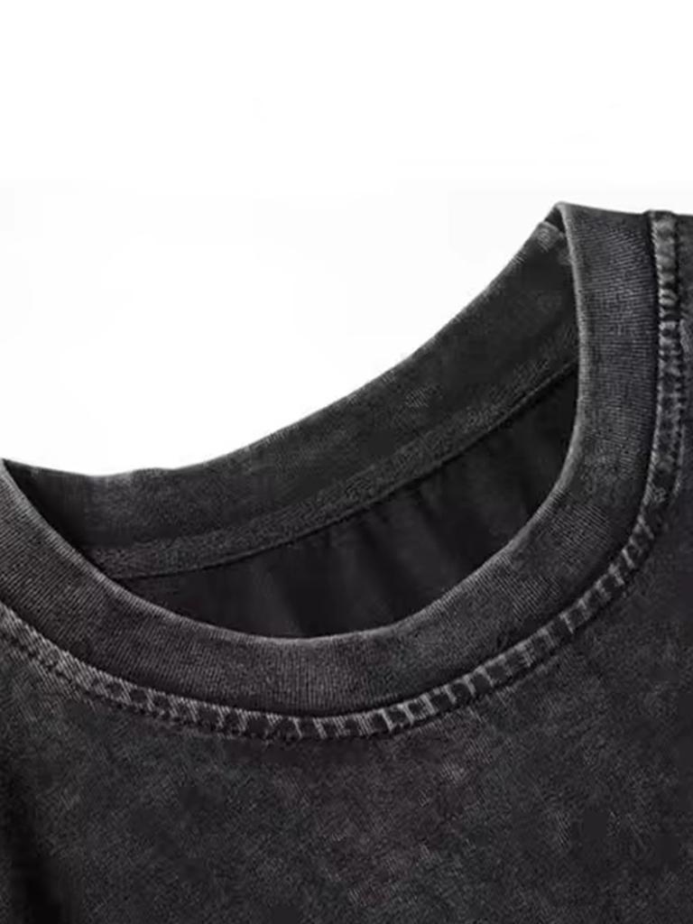 Летняя стираная футболка для мужчин и женщин, хлопковая свободная футболка большого размера с круглым вырезом, мужские топы 2000 года, повседневная винтажная футболка с коротким рукавом