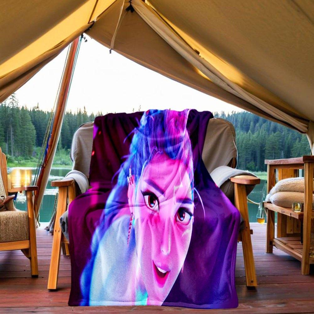 Neon Lights Fantasy Hair Accessory SetBlanket Lightweight Flannel Throw Blanket for Sofa, Bed, Travel, Camping, Livingroom, Office, Couch, C