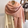 "Korean Style Pink Imitation Cashmere Scarf - Cute Winter Gift for Women, Boyfriends & Girlfriends"