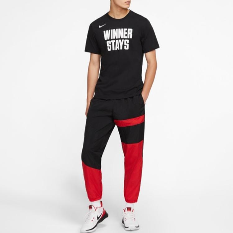 Nike Мужская баскетбольная футболка с короткими рукавами и буквенным принтом Dri-Fit Winner, черные CD1281-010