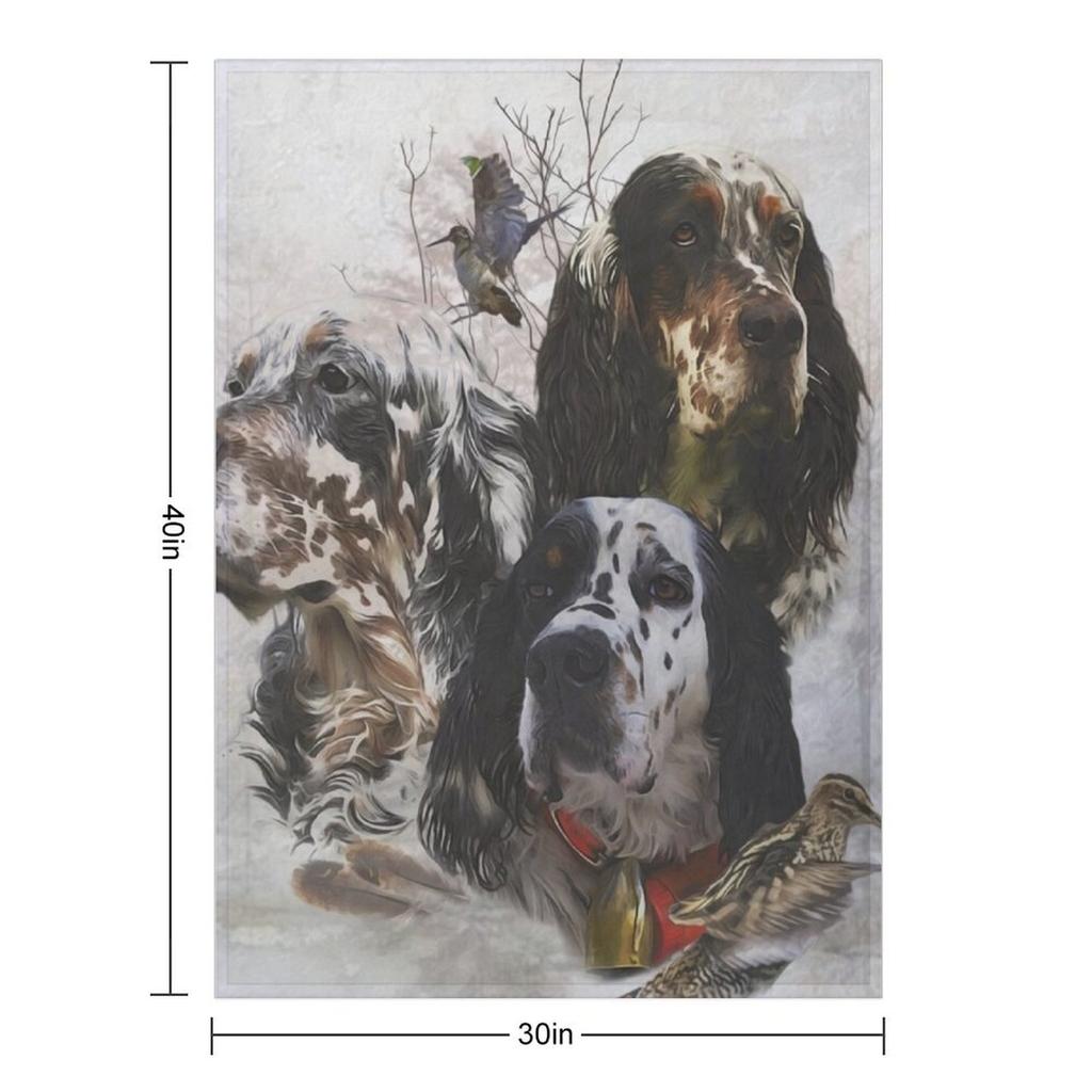 Английский сеттер , Сезон охоты на вальдшнепа Плед Накидка Самый мягкий Кемпинг Термобелье Для Путешествий Пледы