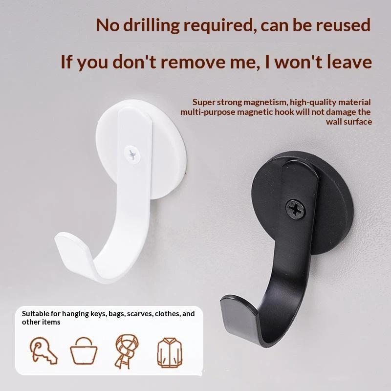 Magnetic Wall Hooks With No Drill Strong Grip And Scratch Free Design Perfect For Home Kitchen Hanging Towels Bags