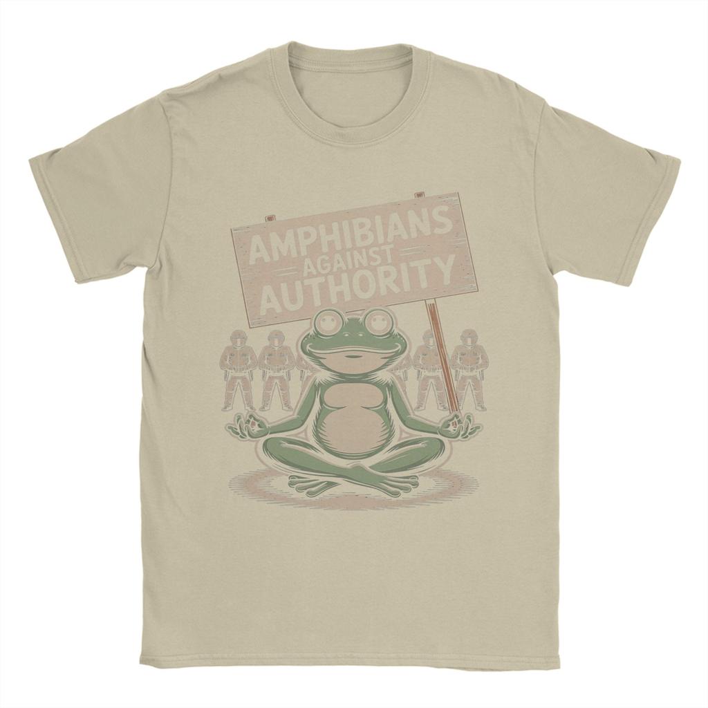 Summer Amphibians Against Authority Hip Hop T Shirts Pure Cotton Tshirt for Man Y2K Fun Loose Short Sleeve Tops