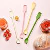 Silicone Spatula Set Double-Headed Scraper Long Hand Stirring Spoon Jam Cream Deep Bottle Spatula Coffee Spoon Party Supplies