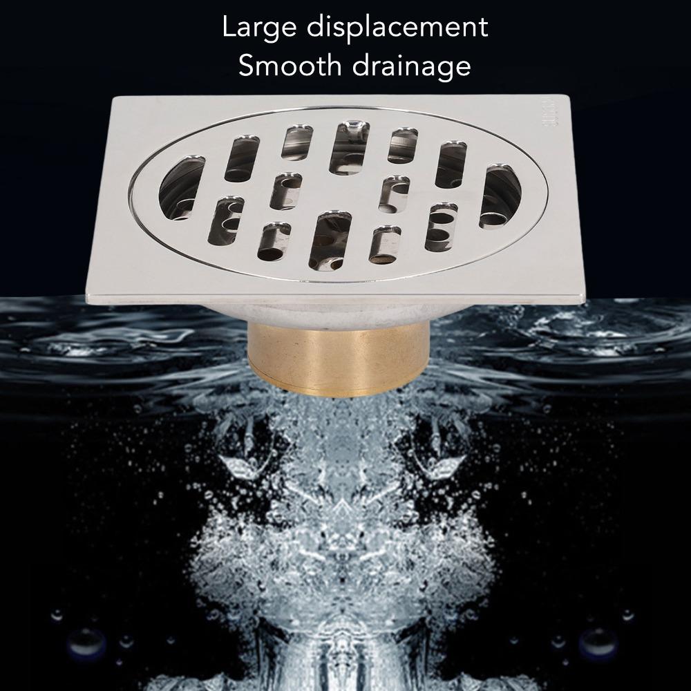 304 Stainless Steel Square Shower Drain Copper Core Floor Drain Square Floor Drain  For Backyard