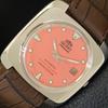 USED AUTOMATIC 46941 VINTAGE ORIENT JAPAN MENS PEACH COLOR DIAL WATCH A702222-5 R123-a702222