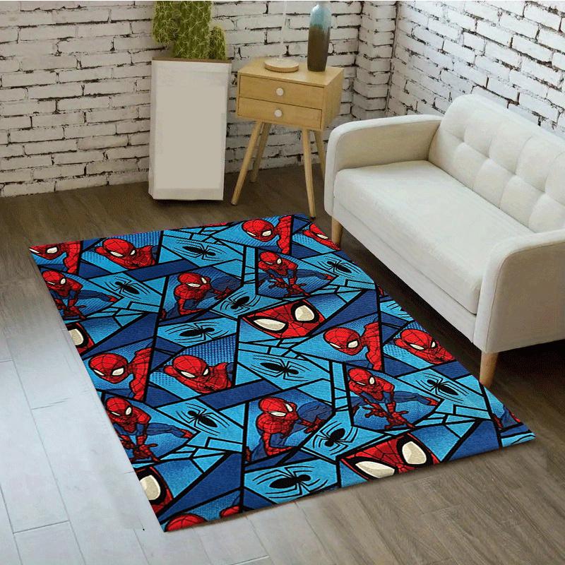 1pc Spider-Man Pattern Area Rug Soft Flannel Floor Mat for Living Room,Office,Bedroom and Carpet,Sofa Coffee Table Floor Mat