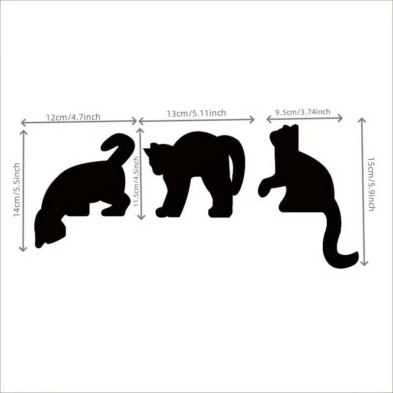 3 шт. безглазый деревянный кот Хэллоуин дверная рама украшение милый черный кот контур листинг вырезанные деревянные фигурки декор