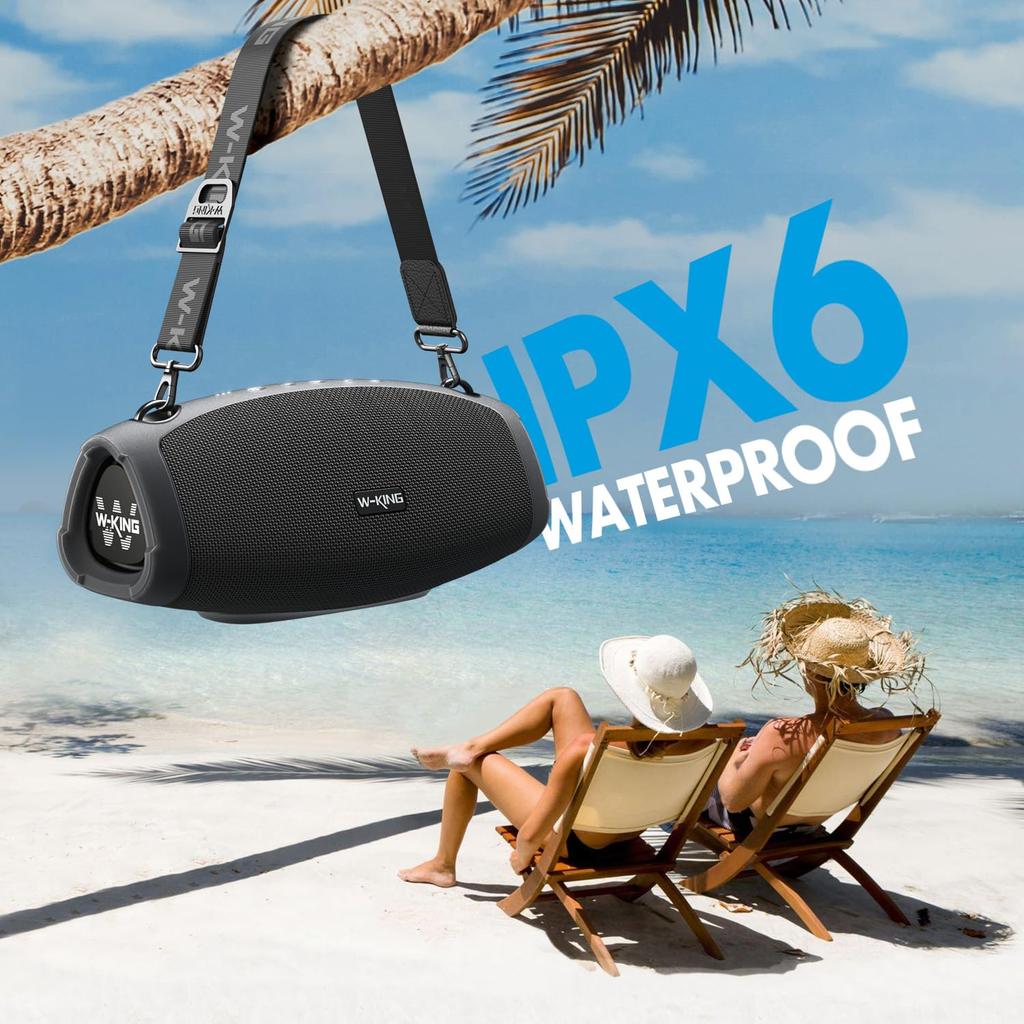 Bluetooth-колонка 120 Вт МАКС / 70 Вт RMS с глубокой водонепроницаемостью IPX6 и пылезащитой, беспроводная, высокая портативность, беспроводная, для улицы, 42 часа непрерывной работы