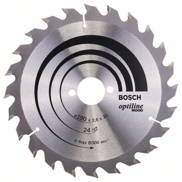 Circular Saw-H Optiline Wood 190*2.6*30 Z24 - B 2608640615