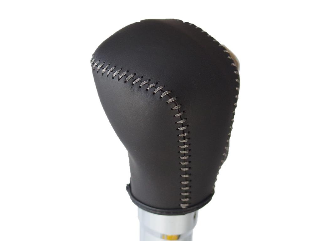 TricoloreExchange Tricolore EX Wagon R MA36 Solio Black Leather X Gray Silver S DIY Shift Knob Genuine Leather Rewinding Kit 1BK3S36B1B1H MH35/55