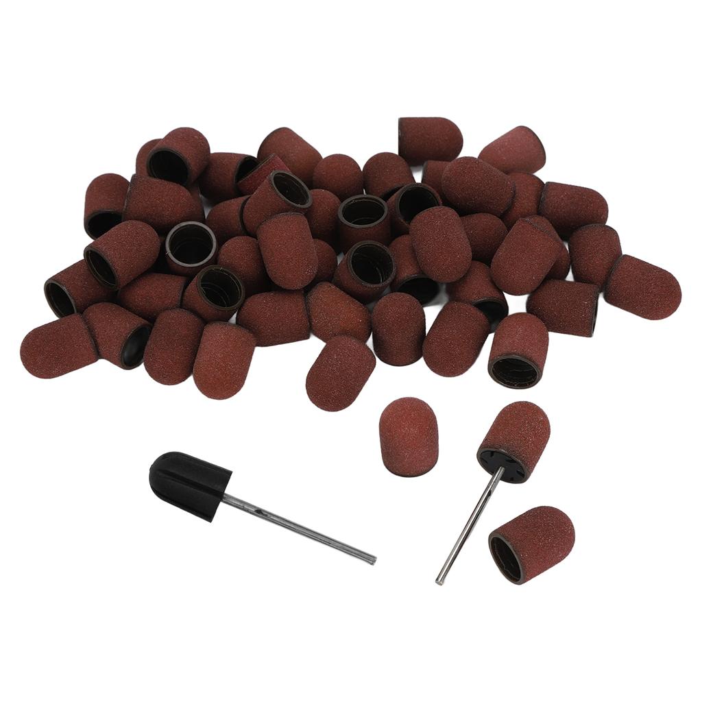 80# Grit Nail Art Sanding Heads Manicure Polishing Grinding Nail Drill Bits Sanding Bands Set