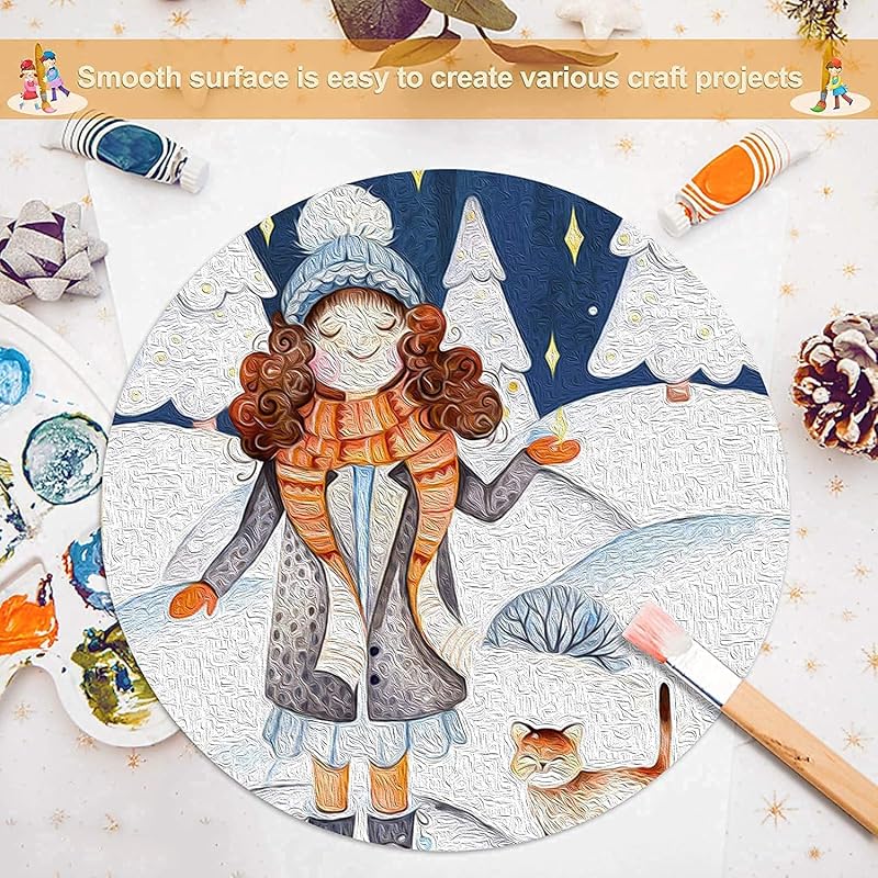 Variety Canvas 6 Piece Round Mdf Boards For Art And Craft, Wood Round Sheets For Craft Work, Diy Cutouts (Circle-3""-6Pc