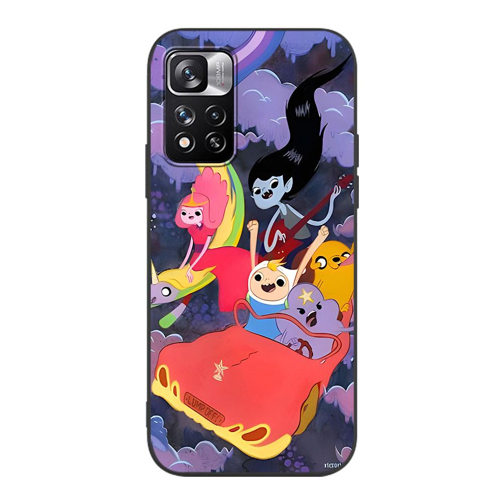 Fionna & Cake Case for Xiaomi Redmi 10A 10C 9C 12C 9A 9i 10 12 9 Prime 9T K40 Pro Black Soft TPU Mobile Phone Bag Cover