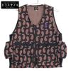 QV1513 Жилет-радио с принтом пейсли, полижаккардовый жилет, топы S Темно-коричневыйБ/у