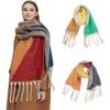 Thickened Tassel Scarf Keep And Winter Shawl Autumn Warm Jacquard Geometric