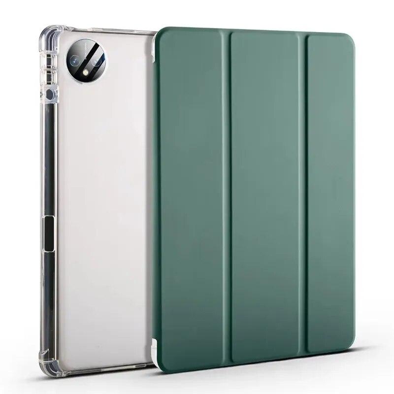 Кожаный флип-чехол для Huawei Matepad Pro 11, чехол 2023, тройной кожаный чехол с мягкой задней подставкой и подставкой для планшета Huawei Matepad Pro 11, 2022, чехол с держателем для ручек