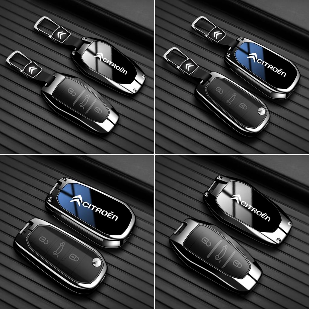 YKFEA1 Zinc Alloy High-end Car Key Cover For Citroen C1 C2 C3 C4 C5 C6 VTS Xsara C-Crosser Berlingo Jumpy Key Bag Keychain Accessories