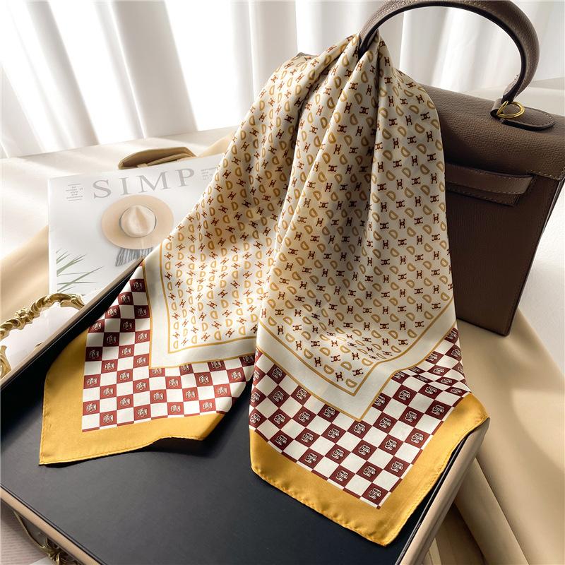 70 * 70cm New Silk Small Square Scarf For Women'S Neck Protection Professional Scarf Versatile Hair Tie Headscarf Scarf