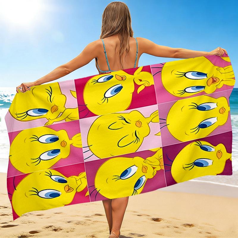 1Pc Tweety Bird Collage Beach Towel Quick Dry Multiuse For Beach Pool Gym Yoga Home Travel Christmas Halloween Xmas Gift G160