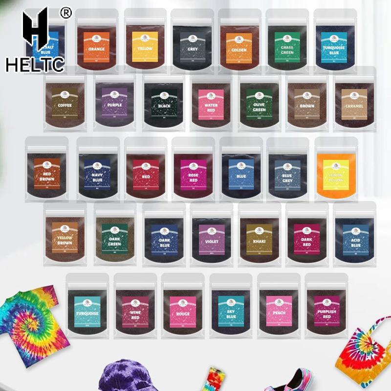 34 цвета в наличии 10 г Порошок для окрашивания ткани DIY Tie Dye Изменение цвета Бесплатный кулинарный краситель для ткани Сумки Одежды Костюма Декорирования