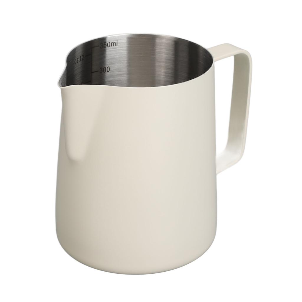 Кувшин для вспенивания молока Pull Flower Cup из нержавеющей стали, с острым носиком, для домашнего кафе, 350 мл, белый