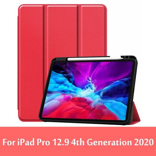 Магнитный тройной чехол для iPad Pro 12.9 2020, чехол с функцией автоматического сна/пробуждения 4-го поколения Funda